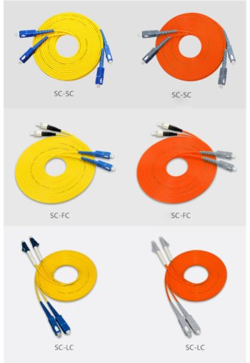 Various styles of fiber optic patch cords pigtail lc sc st fc mpo